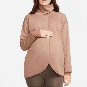 Nike Maternity Pullover Turtleneck Sweater Brown sz Large Pregnancy sweatshirt